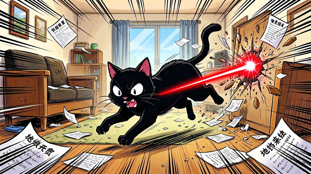 猫：那个红点……它一定是在挑衅本喵！