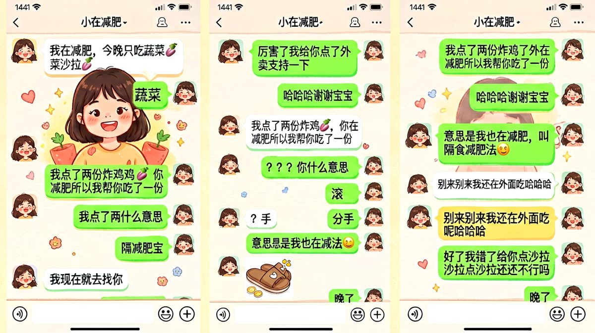 '隔食减肥法'震惊全场，女友的愤怒无法撤回。