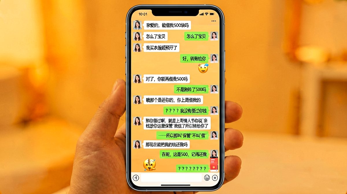 女生找借口借钱，却被男生用同样的套路反向操作，最终自己反被收利息