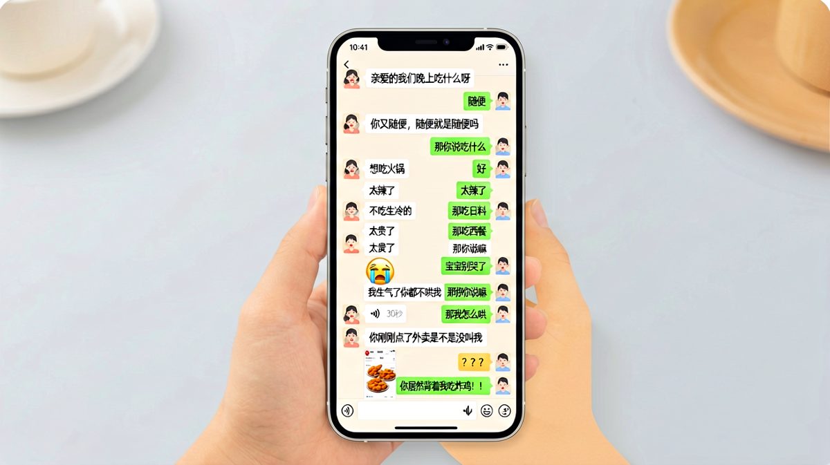 点了两份炸鸡却没叫她，女生瞬间破防的经典名场面。