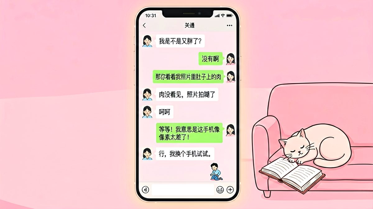 夸胖女友的正确方式是夸手机不行