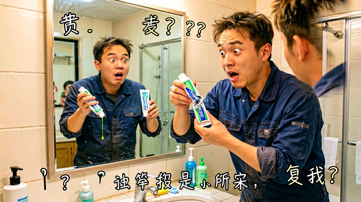 发现牙膏用光了，第一重打击降临