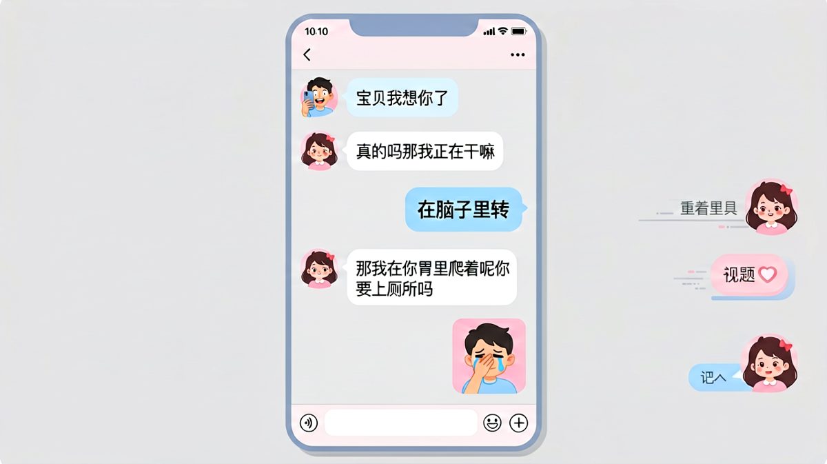 '脑子里转'秒变'胃里爬着'，一句话从浪漫跌入厕所危机