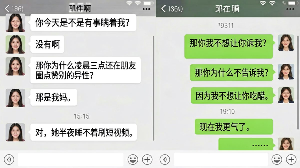 以为男友出轨，结果是老妈半夜刷短视频，气还不消。