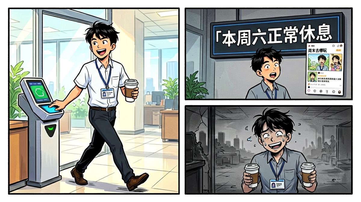 元气满满到公司，发现今天竟是周六