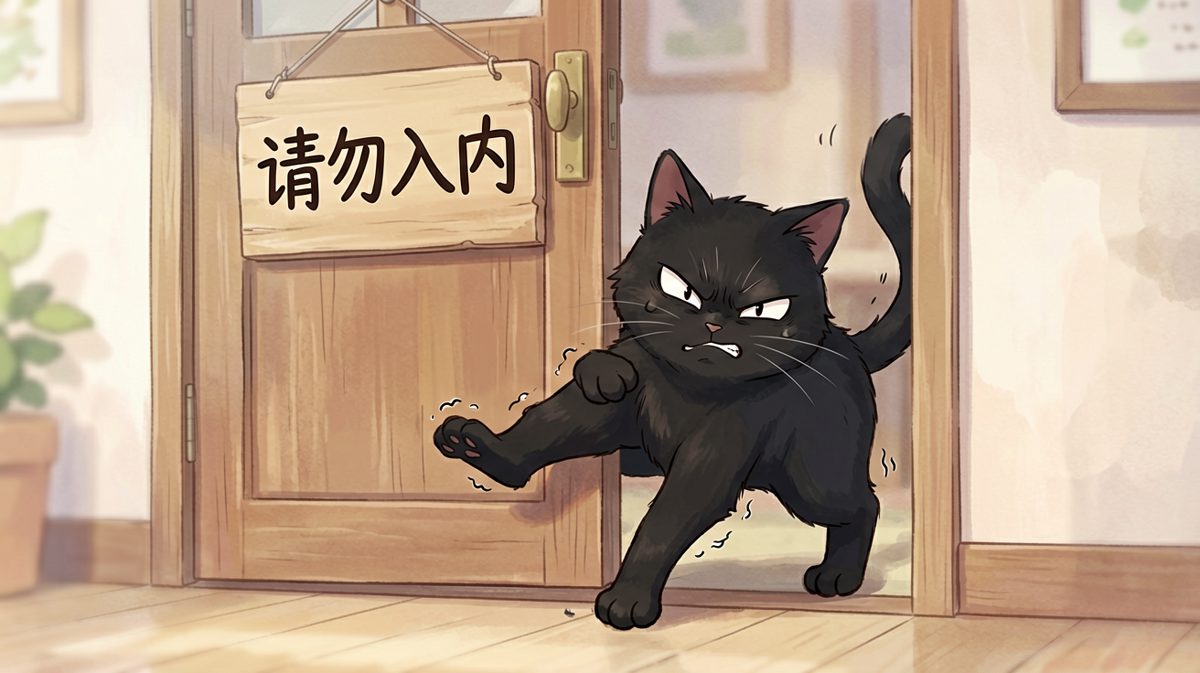 猫：这门是针对我的，我偏要进去