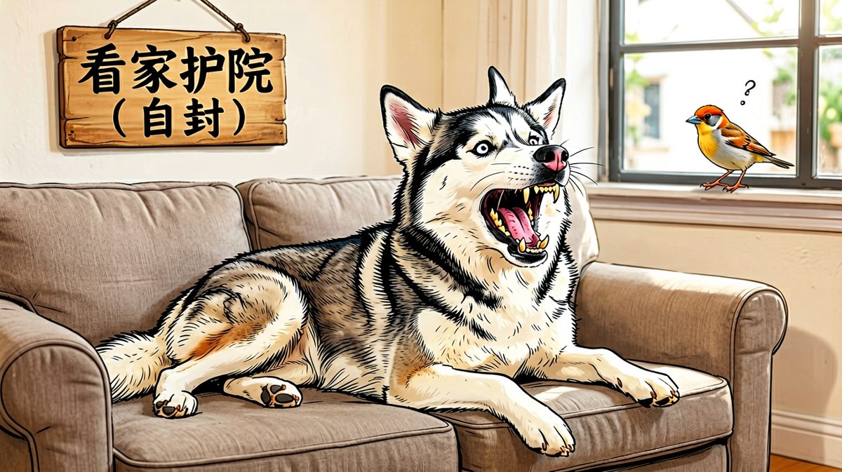 哈士奇：有敌情！有敌情！来人啊！（其实窗外什么都没有）