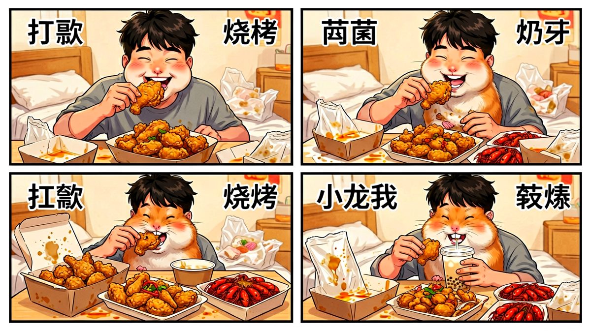 减肥？明天再说吧！先吃饱再说！