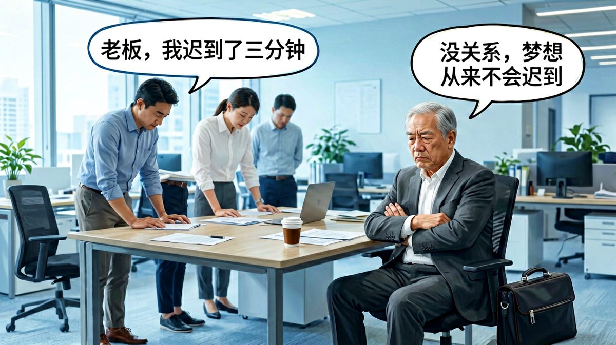 员工迟到谈梦想，老板一句话让空气凝固