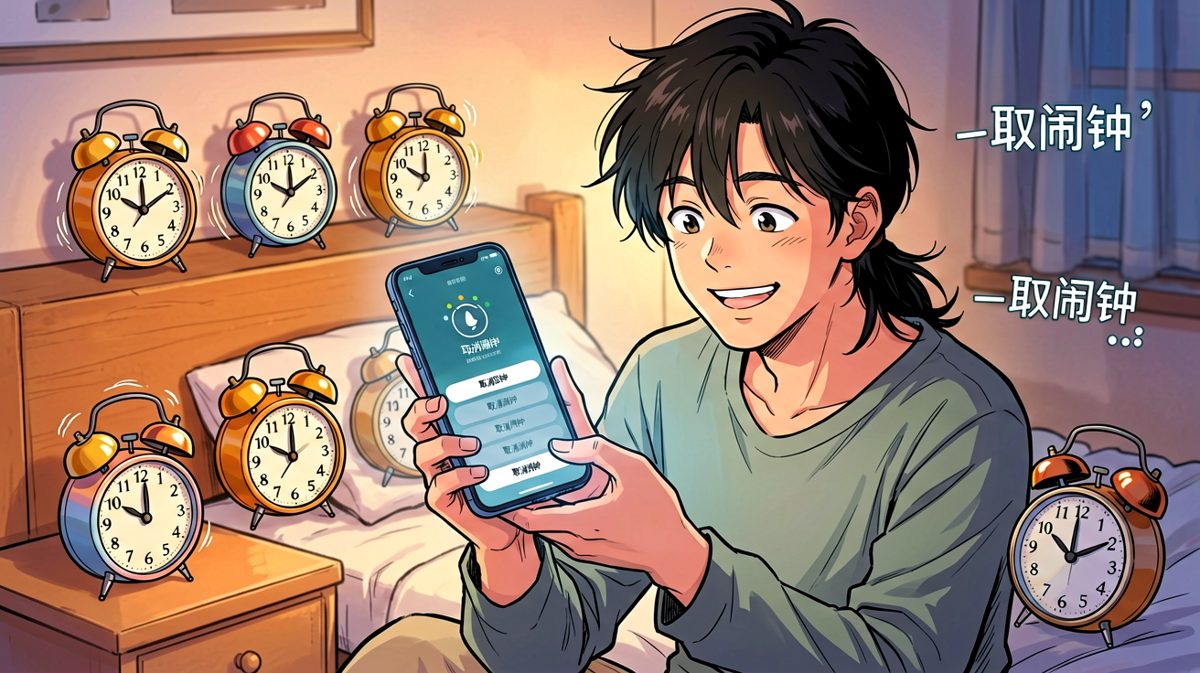 结果关错对象，把手机静音而不是闹钟……