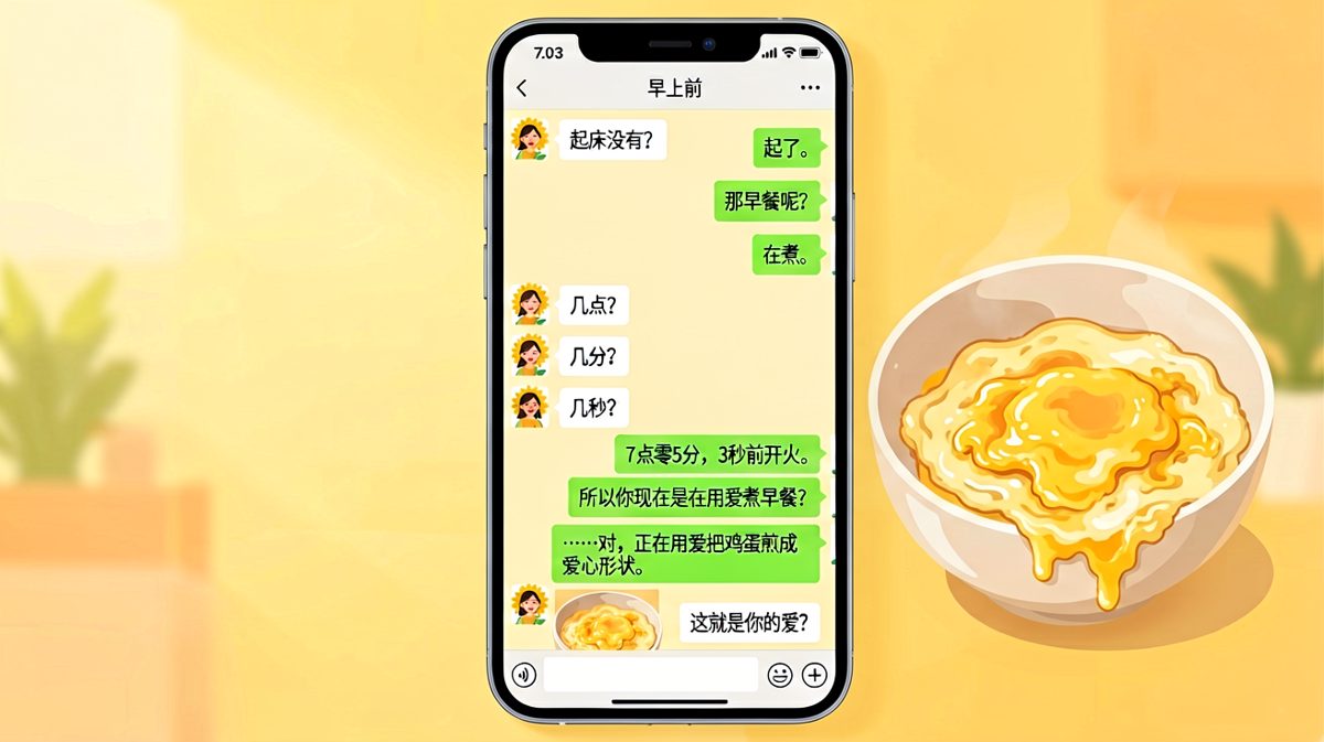用爱煮的早餐最后变成了糊掉的鸡蛋