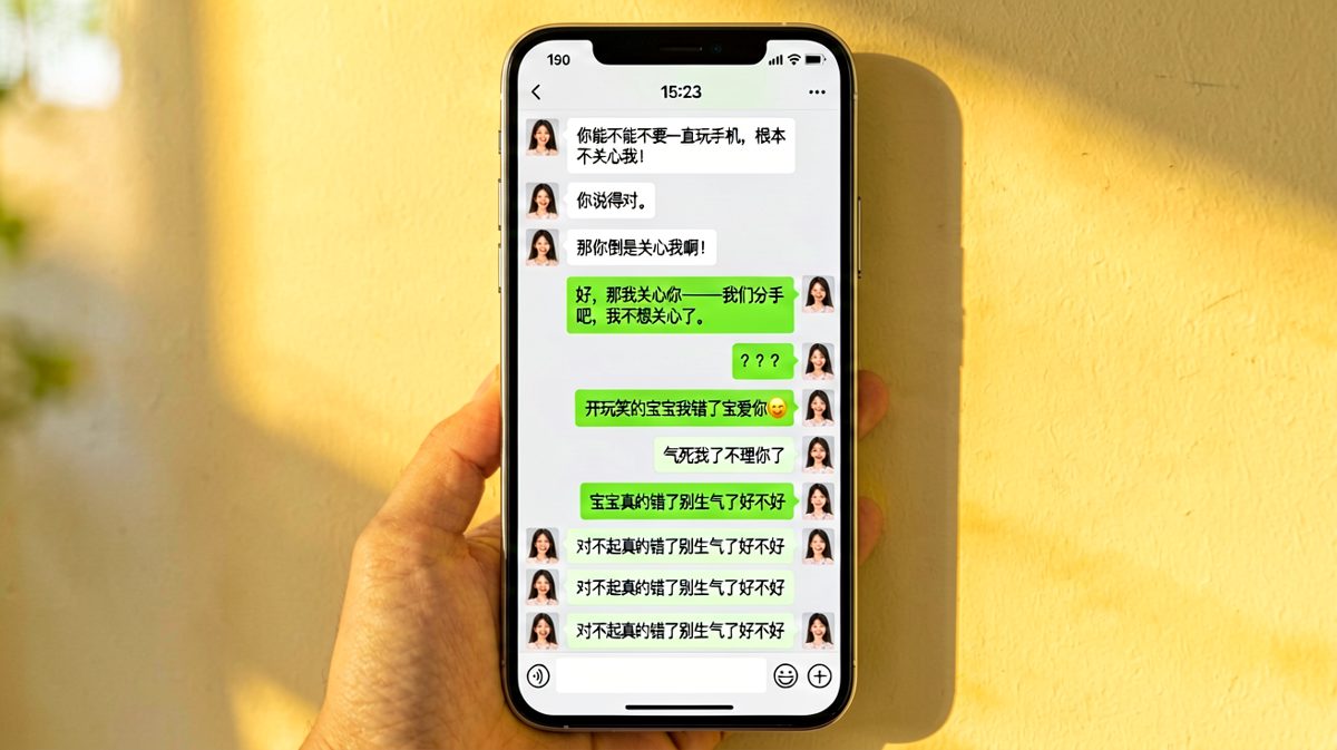 一句'根本不关心我'引发连续道歉十连发