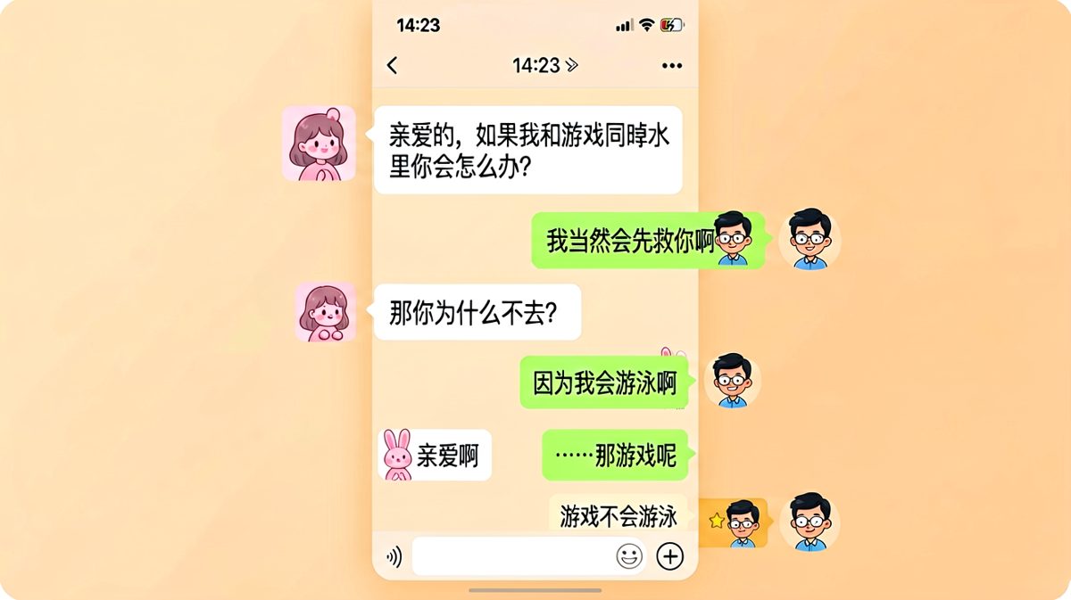 女生出题考查男友忠诚度，结果反被男友用逻辑闭环坑惨了