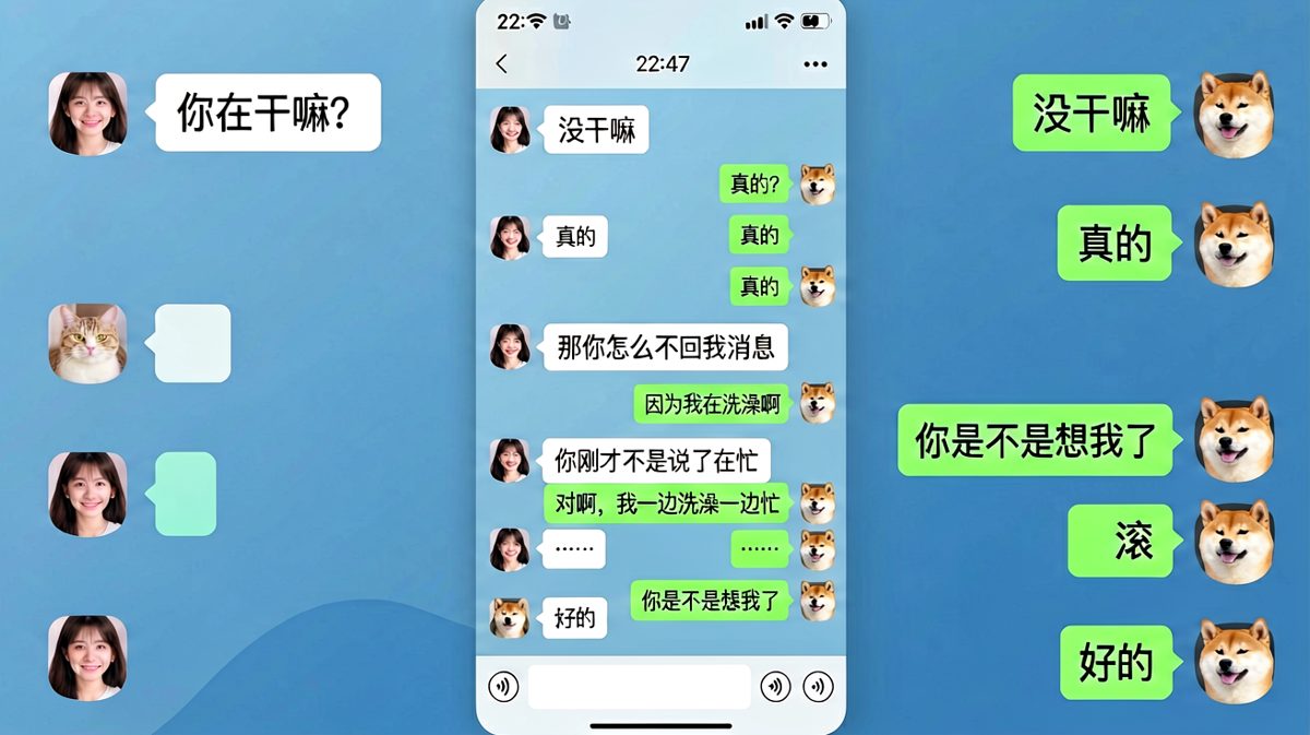 女生质疑男友不回消息，男友一边洗澡一边把球踢回给女友，堪称教科书式反击