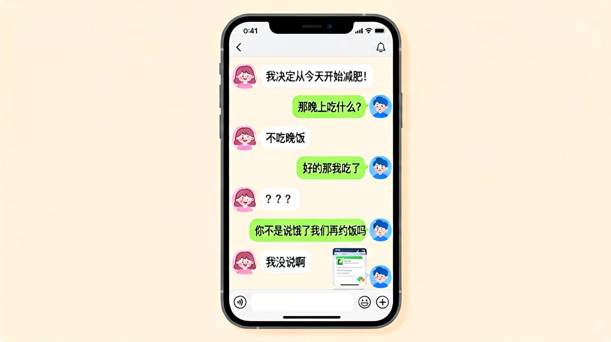 减肥宣言刚发出去，男生反手就用她的逻辑堵死她