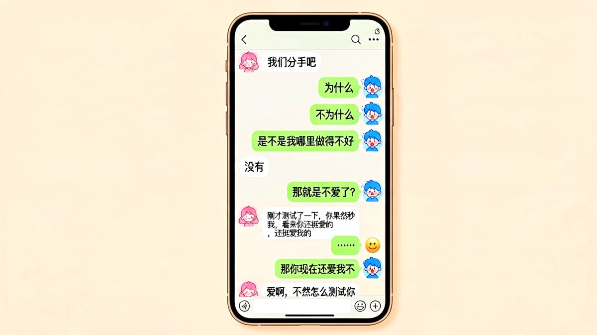 以分手为名测试忠诚度，测试完还理直气壮要答案