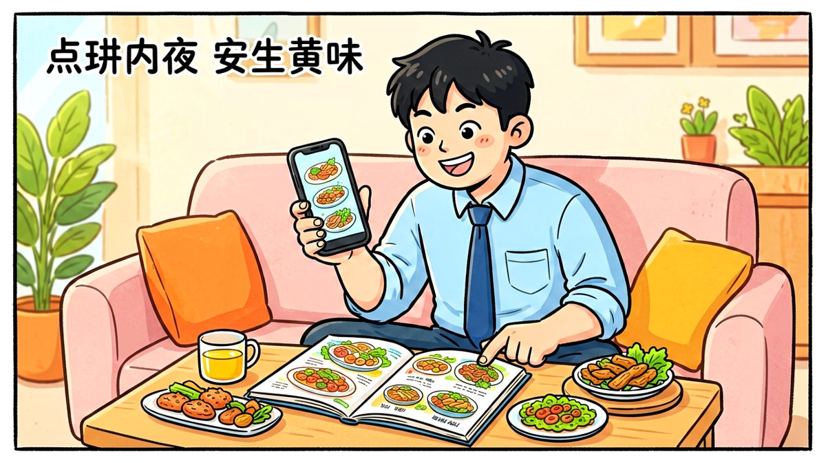 第1格：看完网红教程，信心爆棚，开始准备食材。