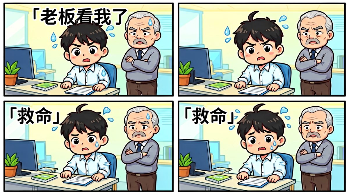 衣服穿反来上班，一抬头发现老板在身后盯着