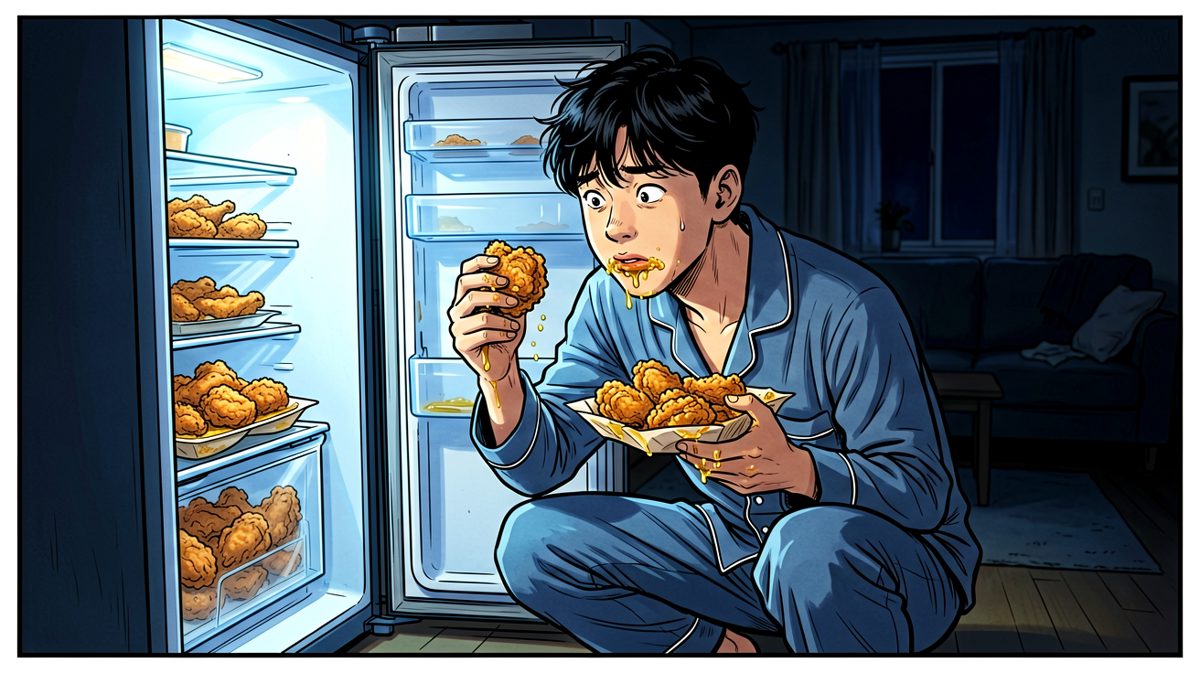 晚上：忍不住点了炸鸡
