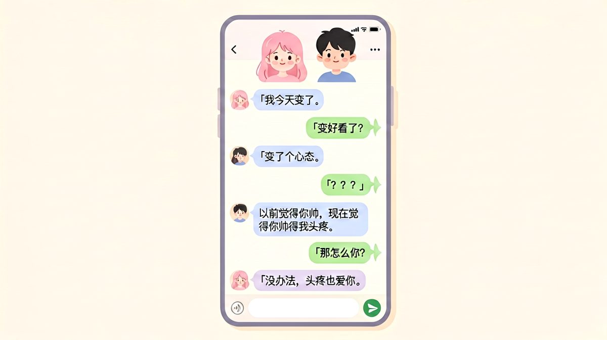 「以前觉得你帅，现在觉得你帅得我头疼——但头疼也爱你」温情反转