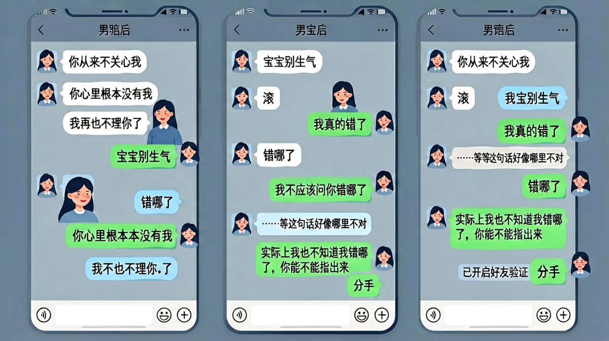 男生试图用套路挽回女友，结果套路失灵直接触发分手副本