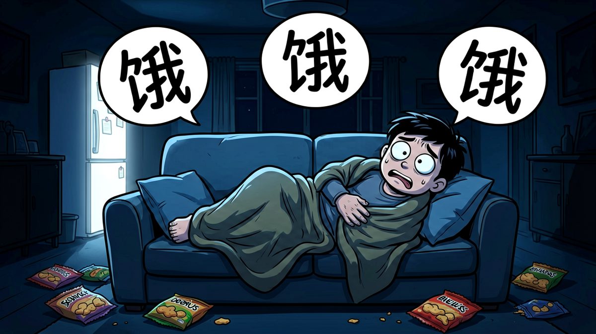半夜饿得翻来覆去，内心挣扎