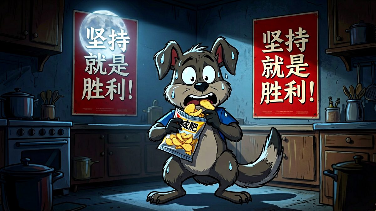 偷吃时被减肥海报盯上，灵魂出窍