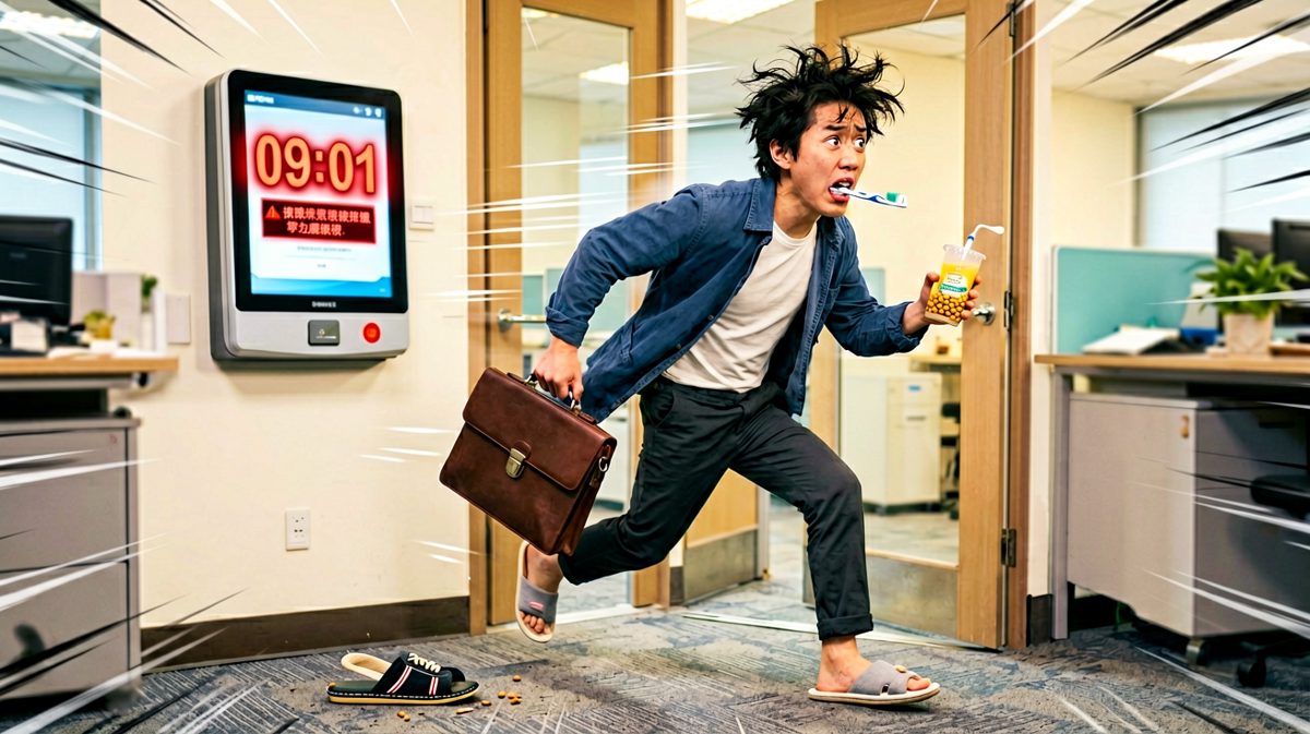 踩着点冲进公司，却发现自己忘记换鞋——拖鞋还在家