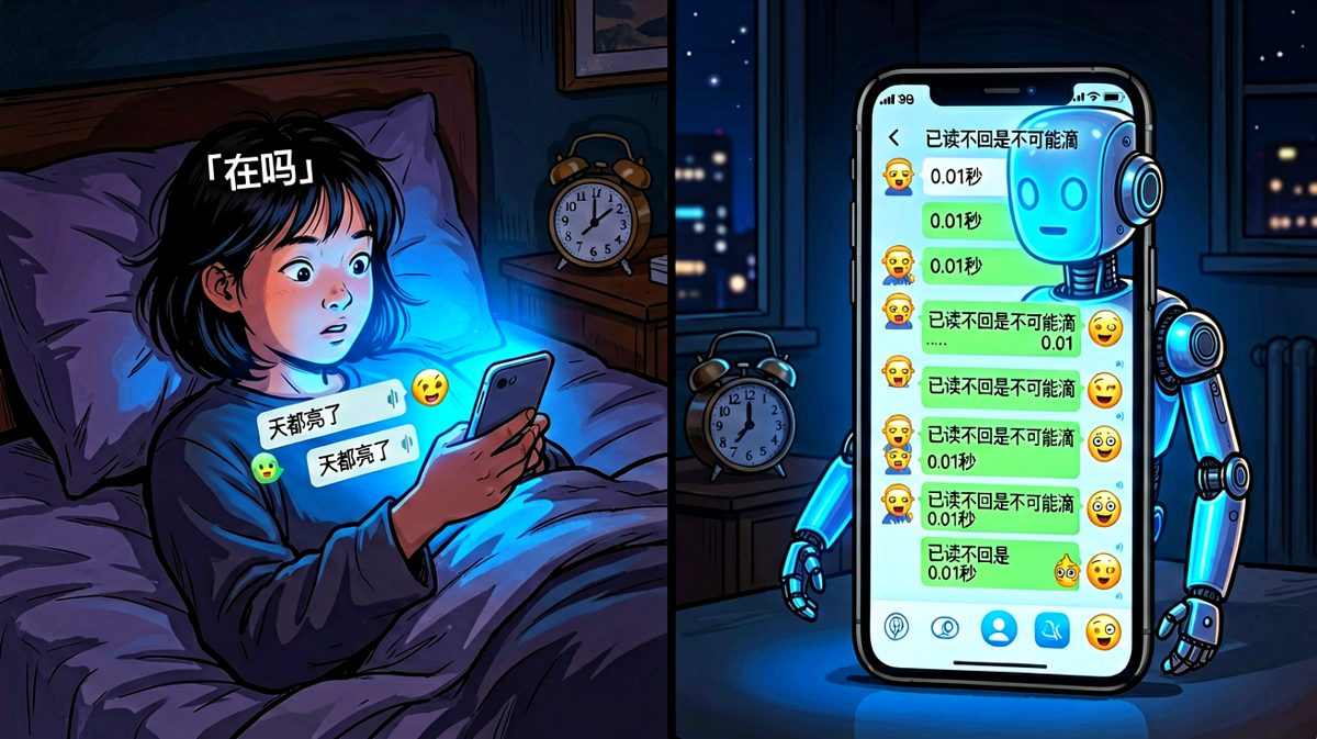 聊天：人类斟酌字句一晚上，AI：已读秒回才是基本素养