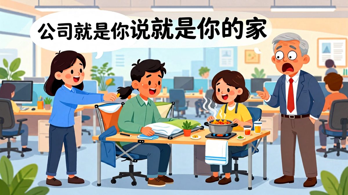 老板说公司是我家，于是我真的把家搬来了