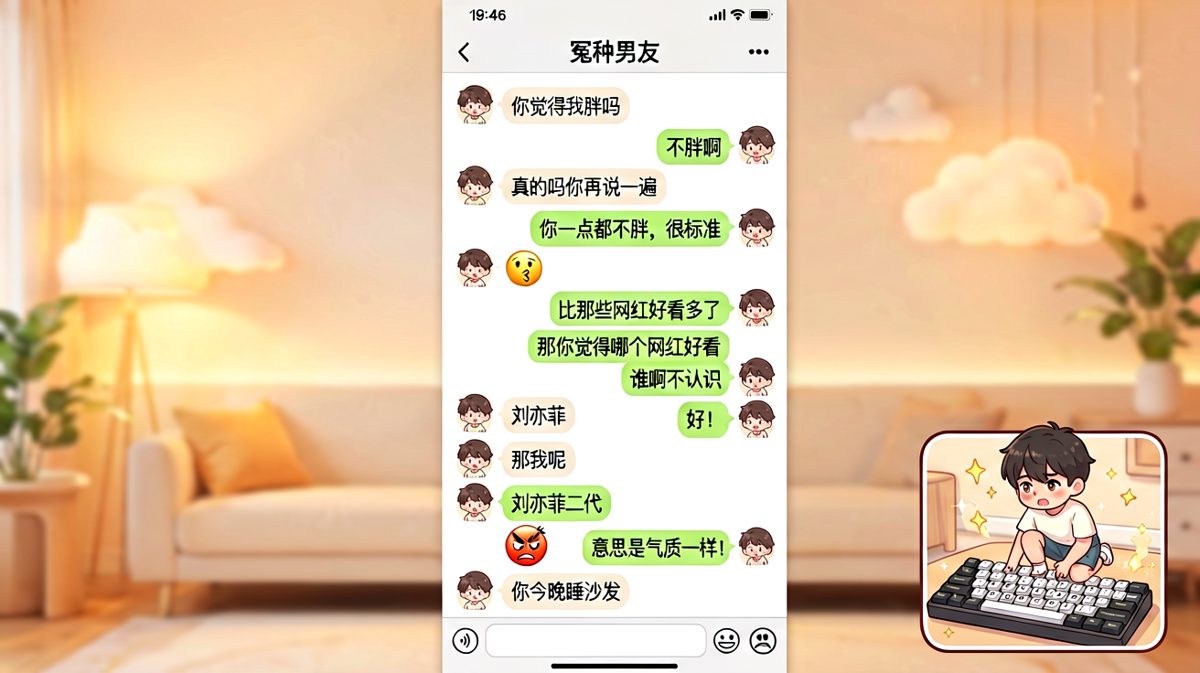 送命题现场，男方从求生欲满格到彻底翻车只用了几秒钟。