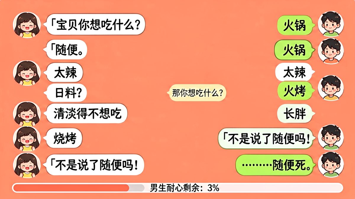 「随便」是情侣间最难解的开放性问题