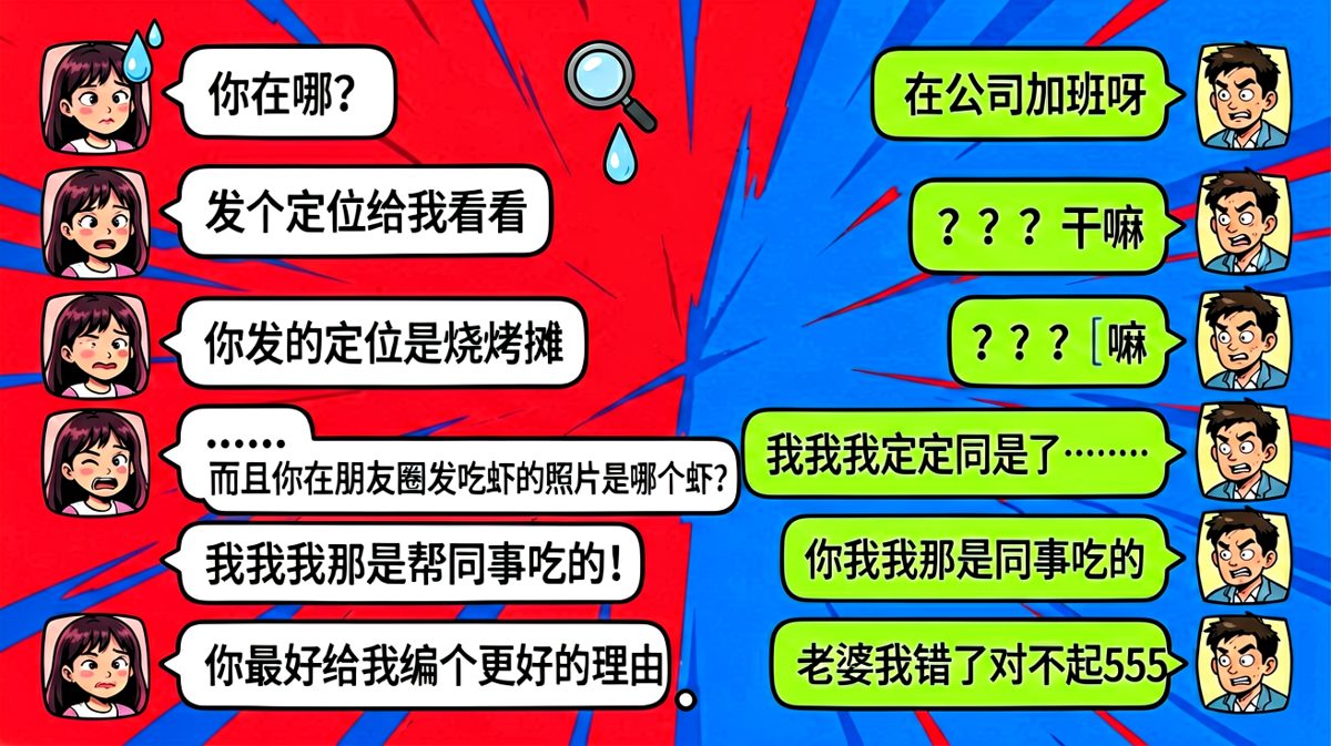 「定位发你了」——但他忘了朋友圈还留了证据