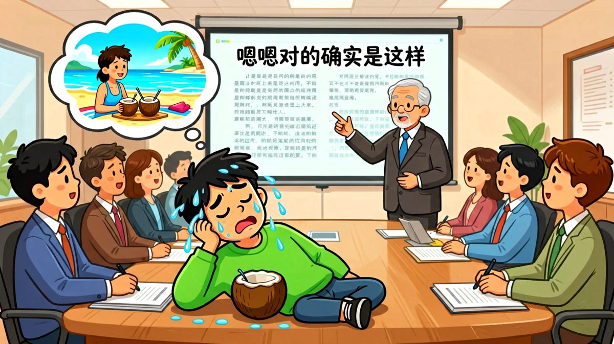 开会时灵魂已经去度假了