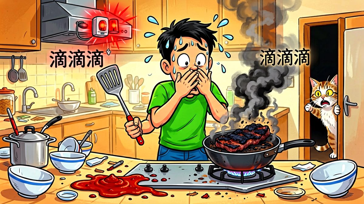 第2格：厨房灾难现场