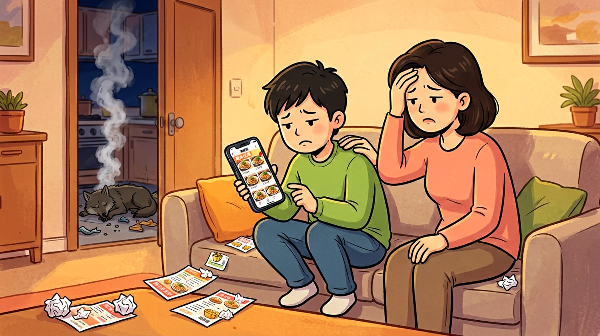 第3格：妥协——打开外卖软件