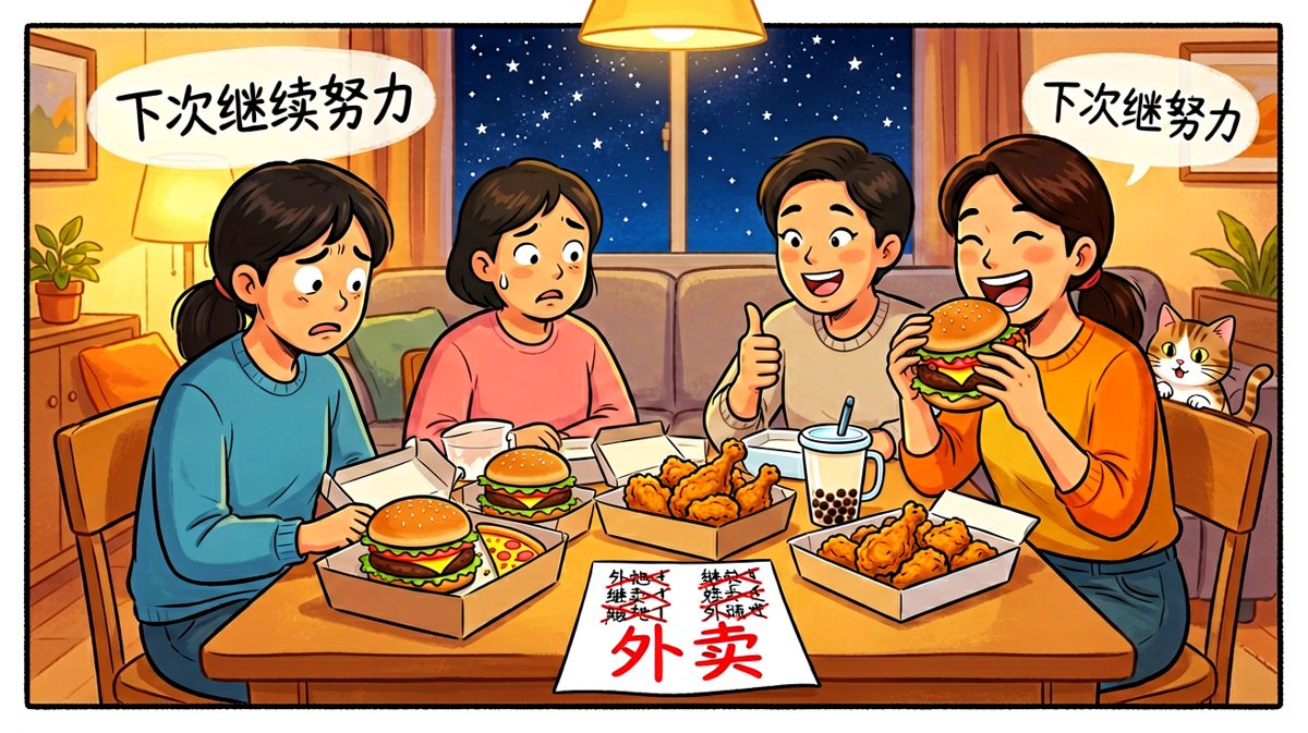 第4格：外卖之夜，家人 still loves you