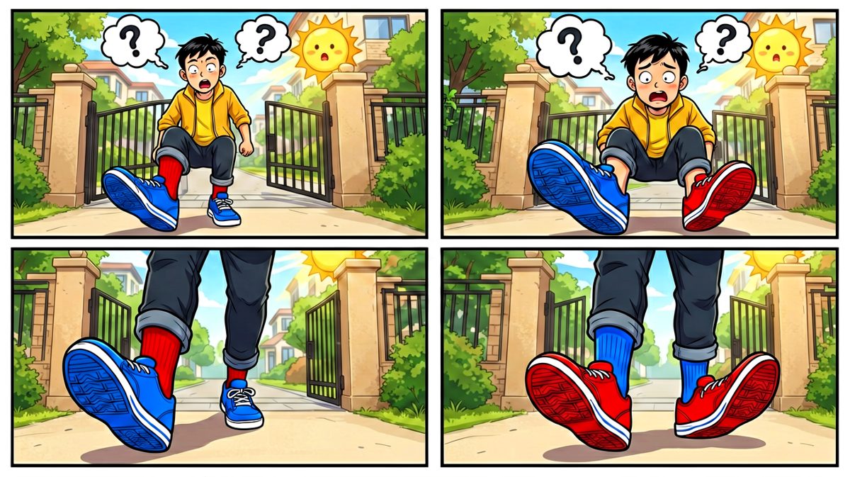 原来……昨天困得太狠，裤子都穿反了……