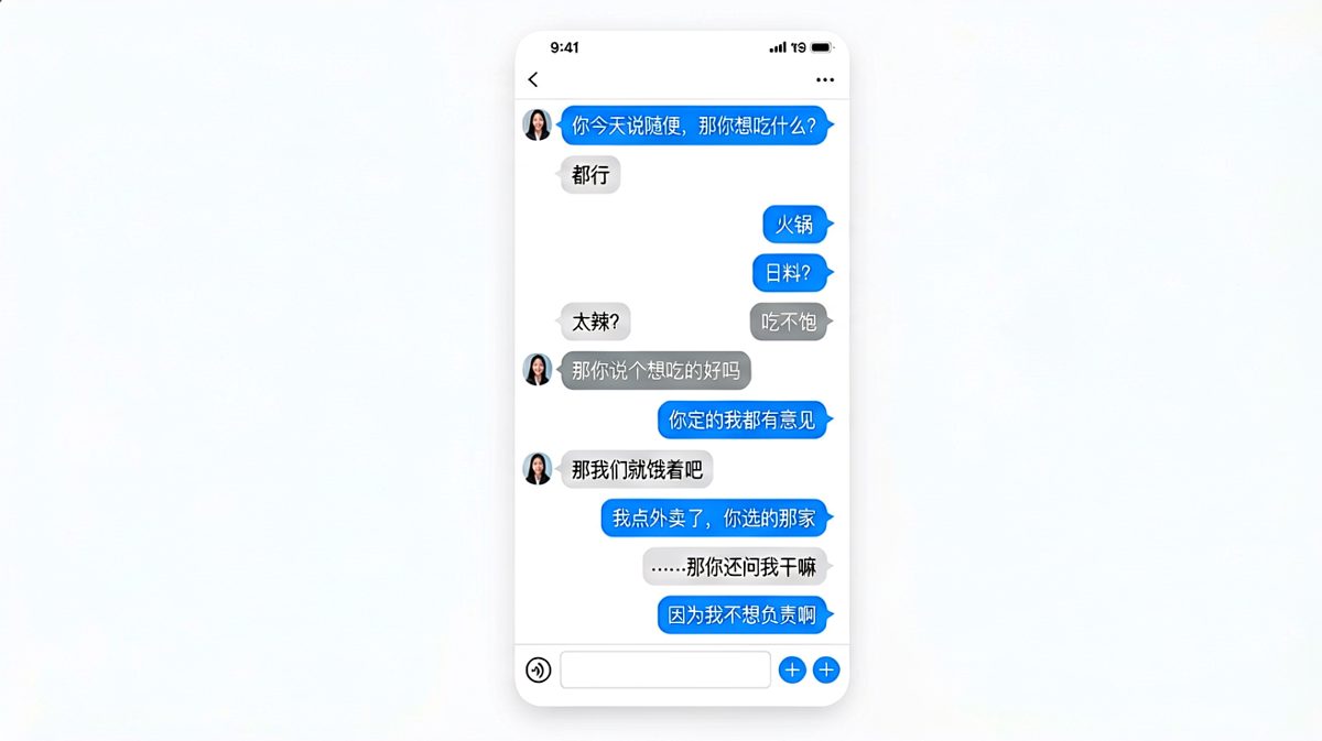 说随便的终极形态：你选了我不高兴，我不选你也不高兴