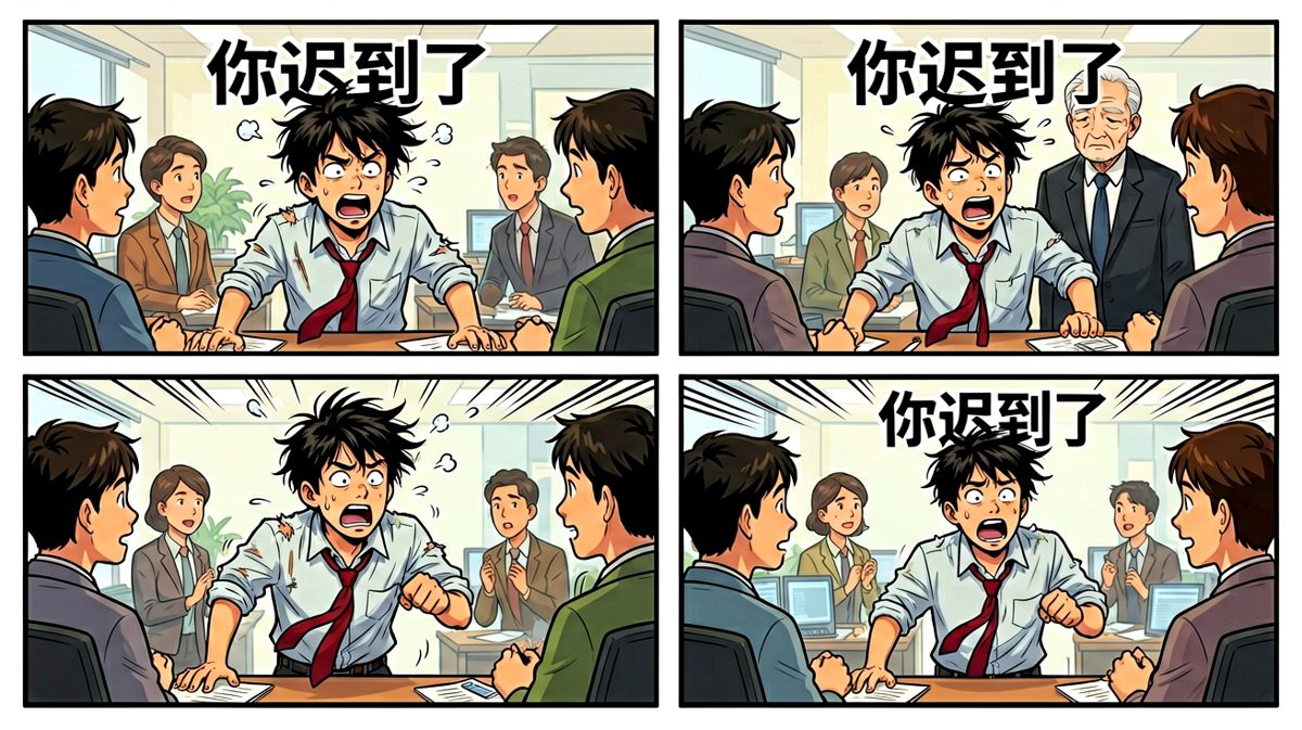 狼狈登场，社死现场