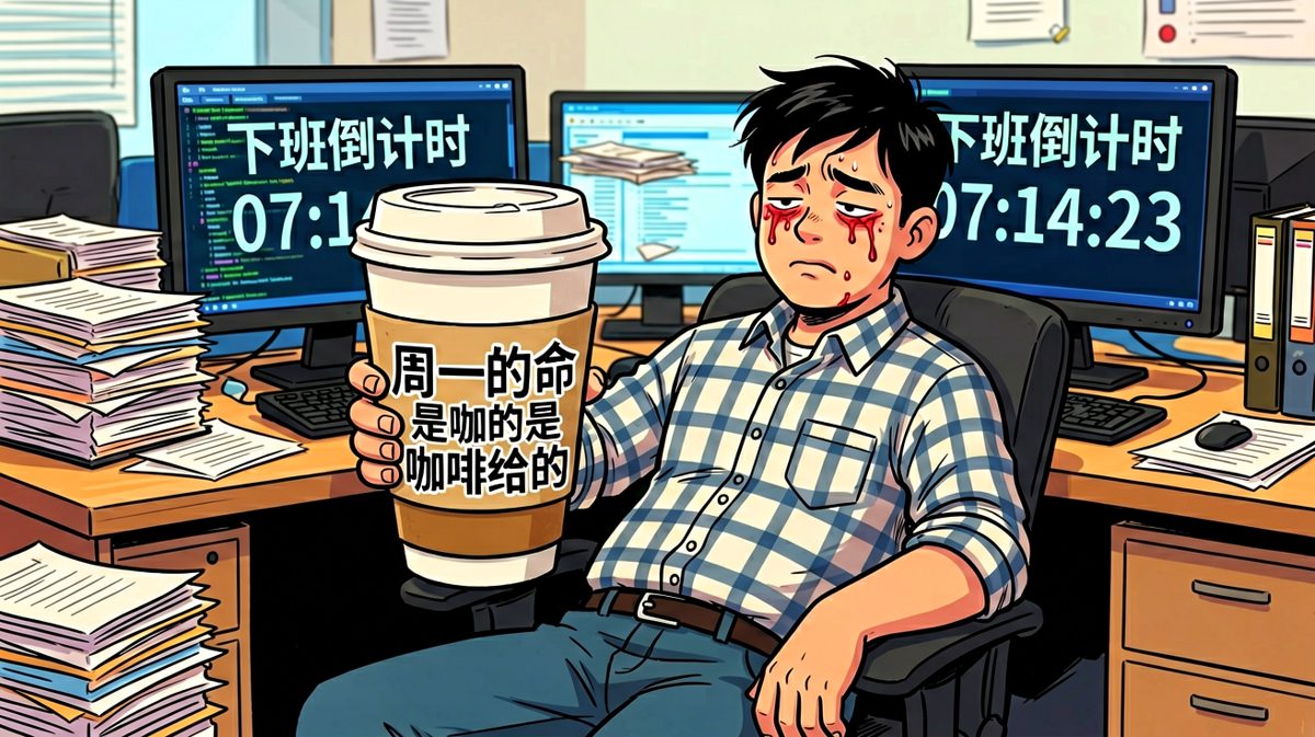 打工人靠咖啡续命的周一早晨