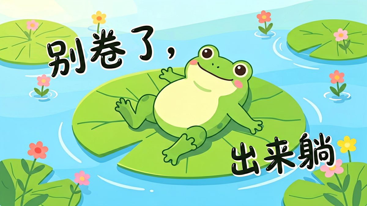 倡导躺平哲学的治愈系青蛙梗