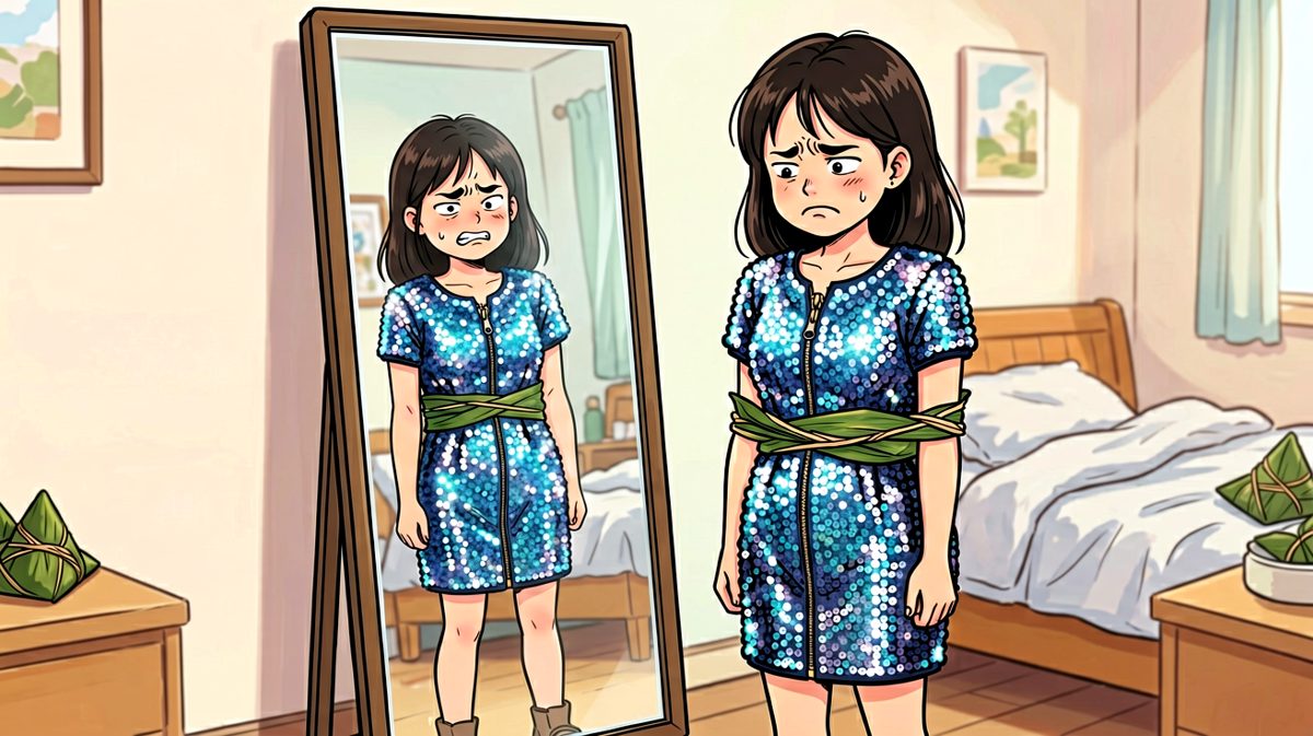 硬塞进去之后……这真的是我买的那件衣服吗？