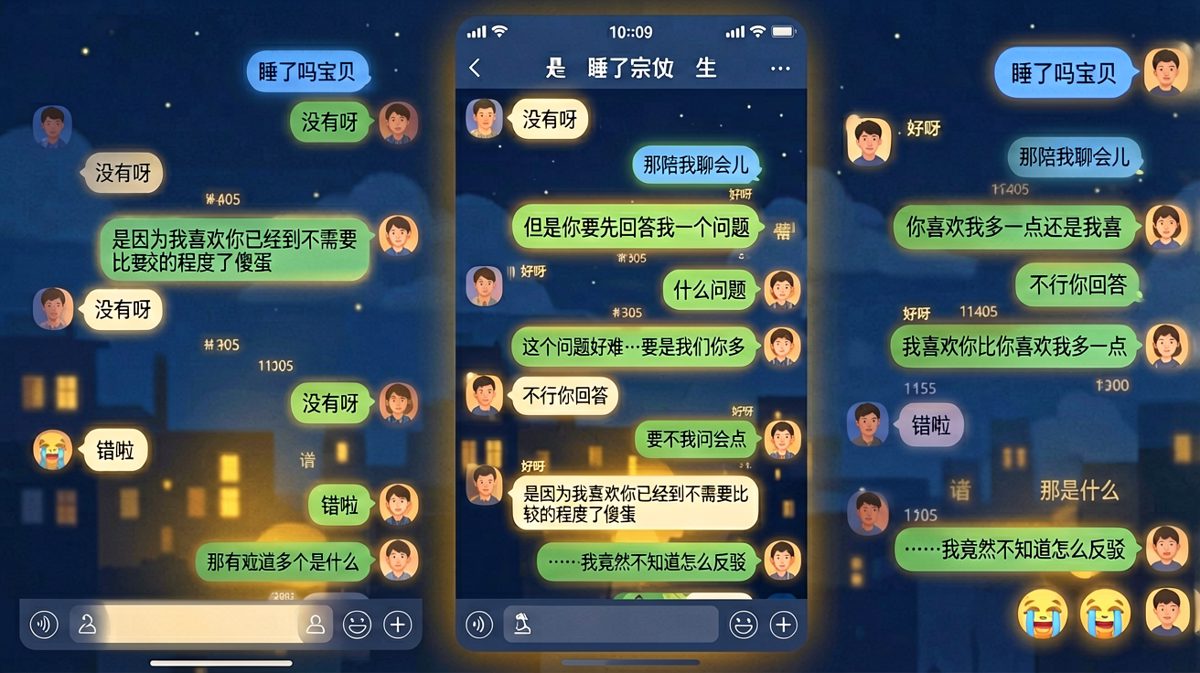 深夜土味情话对决，女生用一句话让男生彻底败下阵来。
