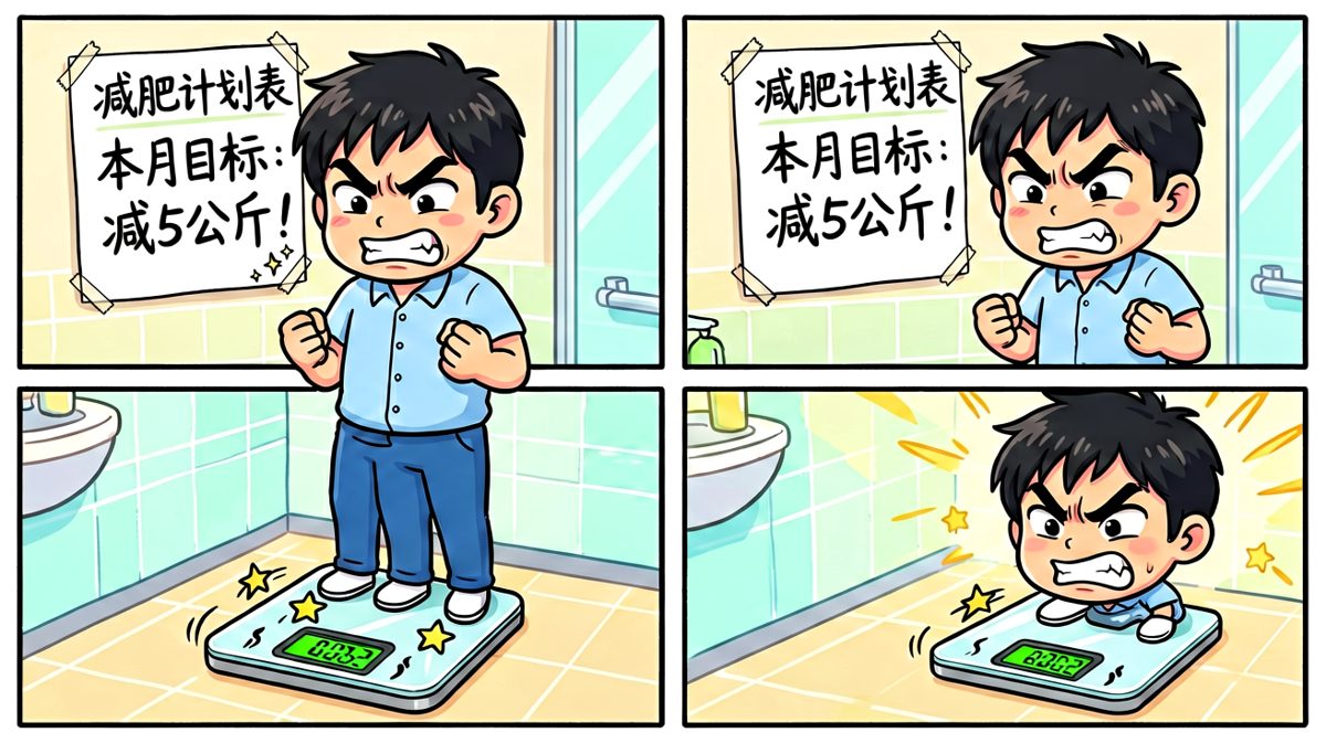 咬牙切齿立下减肥Flag