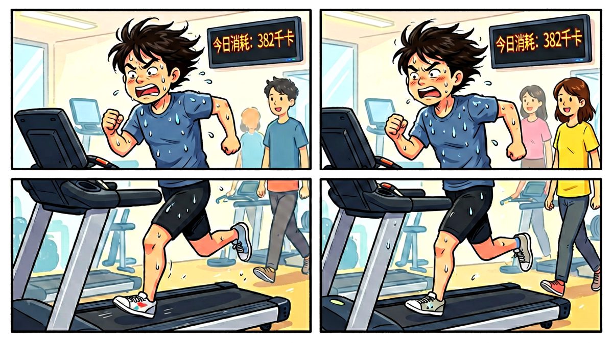 健身房里拼命挥洒汗水