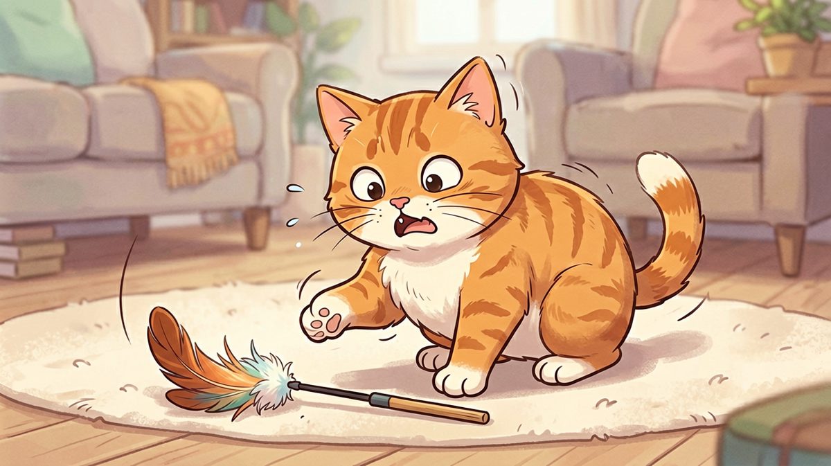 猫咪：明明只是玩个逗猫棒，怎么感觉世界在转？