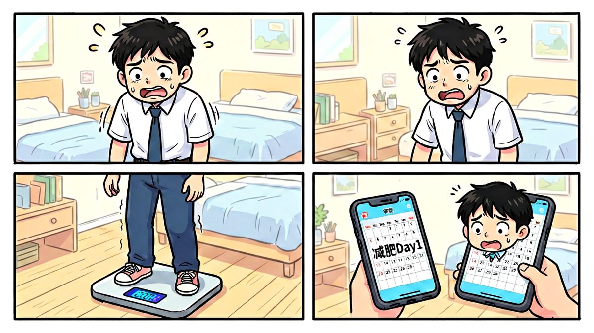 第一天，站在体重秤上被数字击溃