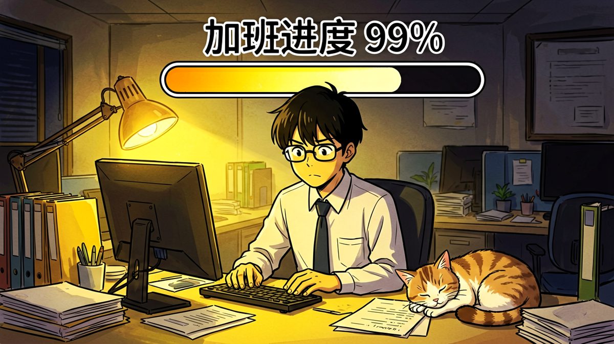 加班加到怀疑人生，进度条卡死99%
