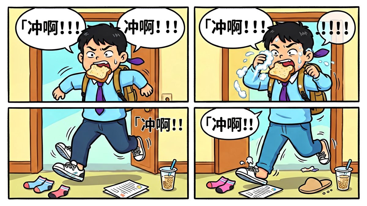 以光速冲出家门，形象什么的无所谓了。